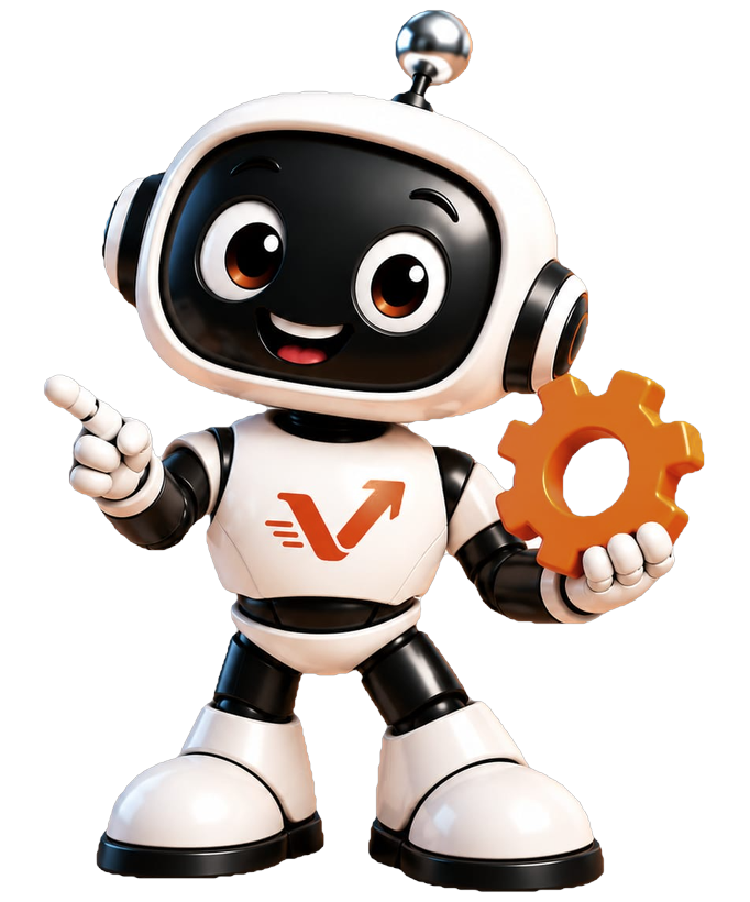 Der vaiacon-Roboter mit einem Zahnrad